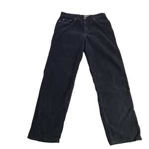 Eddie Bauer Men 34x32 Black 5-pocket 100%‎ Cotton Corduroy Pants
